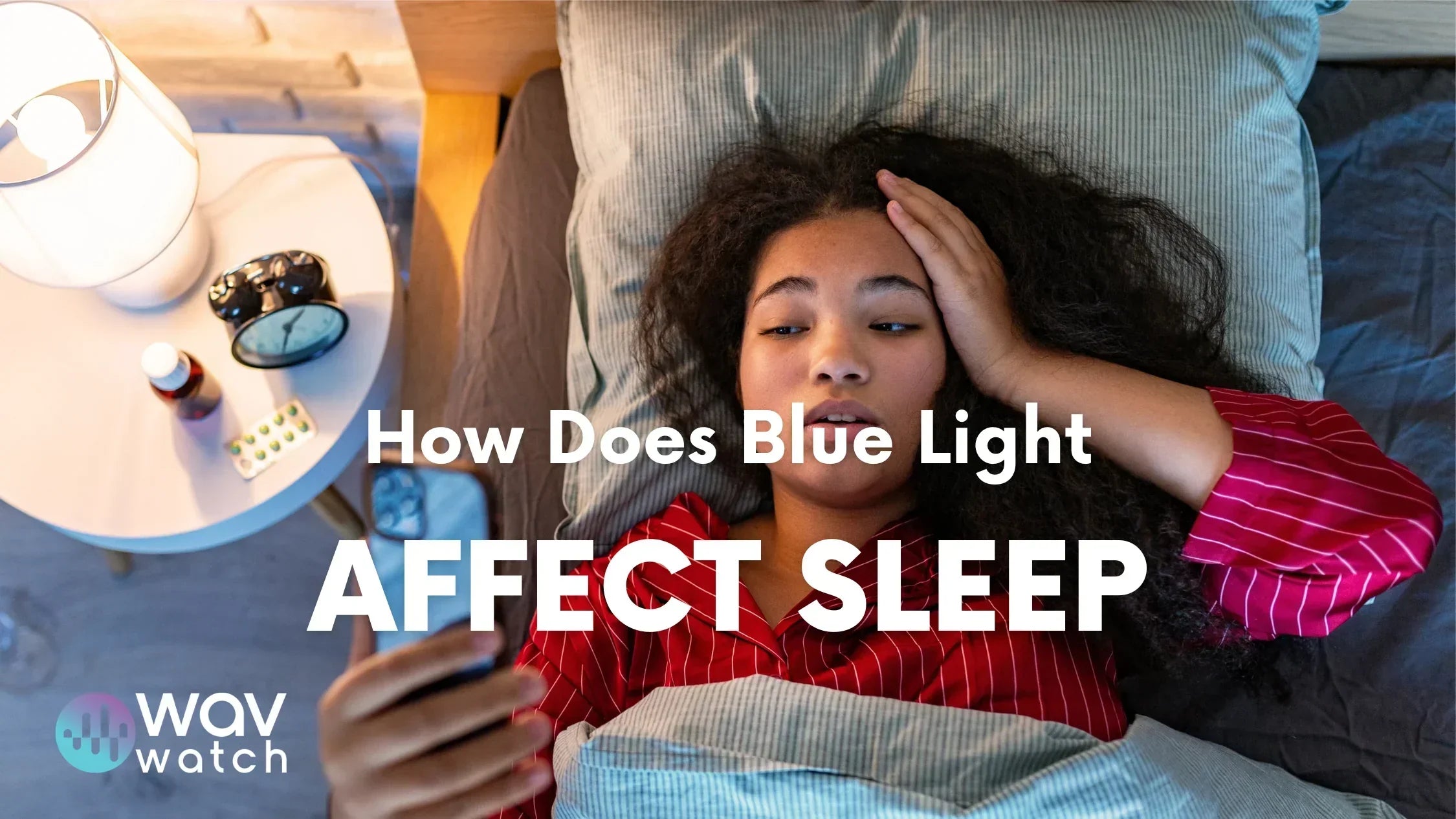 Image of Woman Trying to Sleep With Phone in Hand