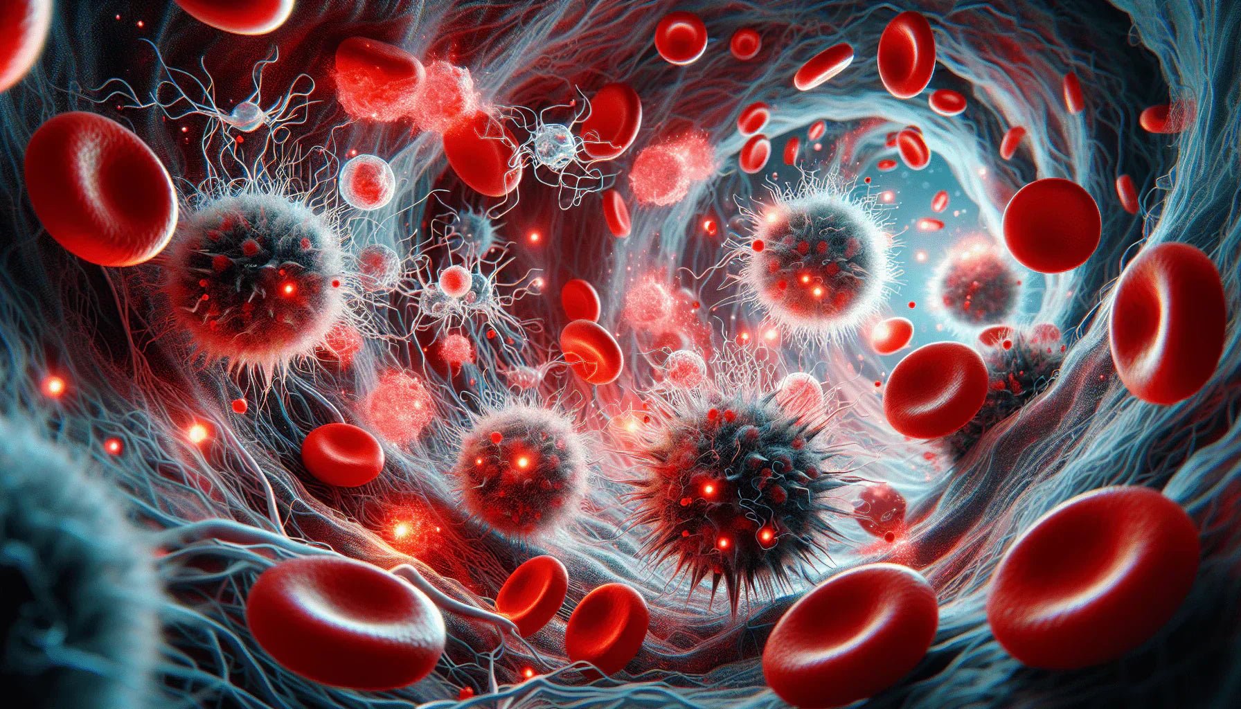 Graphic Image of Pathogens in Blood Stream