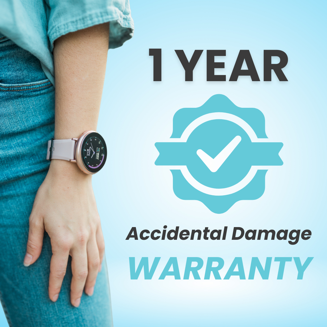 Get a 1 year accidental damage warranty for your new WAVwatch 2.0 wearable sound frequency therapy device.